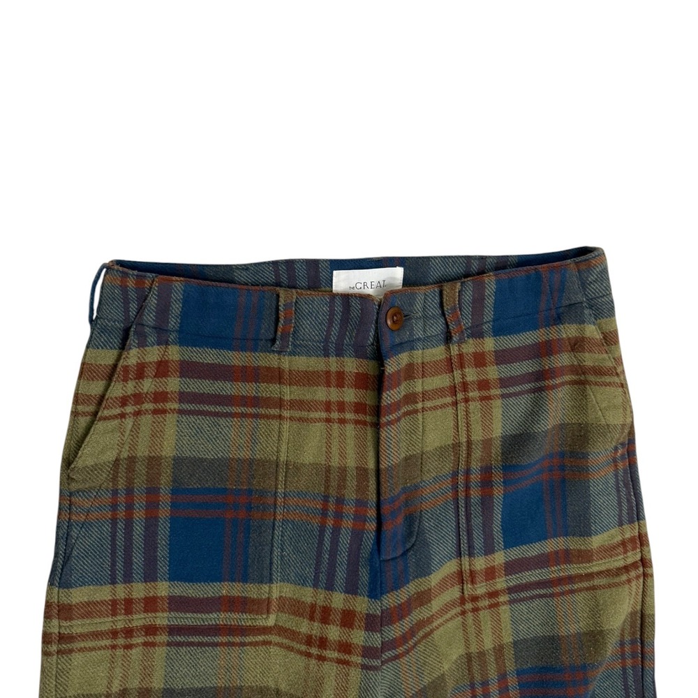 The Great Ranger Plaid Flannel Straight Leg Pants Green Blue Rust Womens 29 - Picture 2 of 7